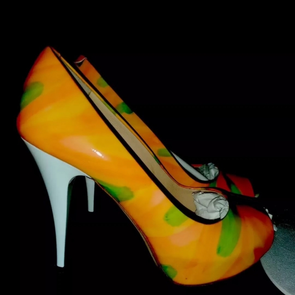 Giuseppe Zanotti venice janeiro Vero Cuoio pastel Peep Toe Pump Heels size 5.5